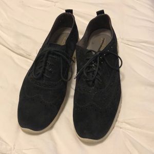 Cole Han ZeroGrand Black Suede Sneakers sz 8.5 EUC